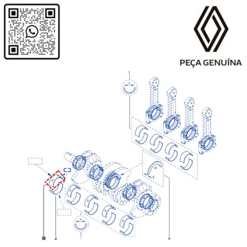 RN 59530R 122159530R Bronzina Do Mancal Megane Clio Sandero Kangoo 3